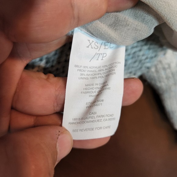 Cabi Square Stitch Gray Snap Front Cardigan Sweater Jacket Size XS - Picture 3 of 5